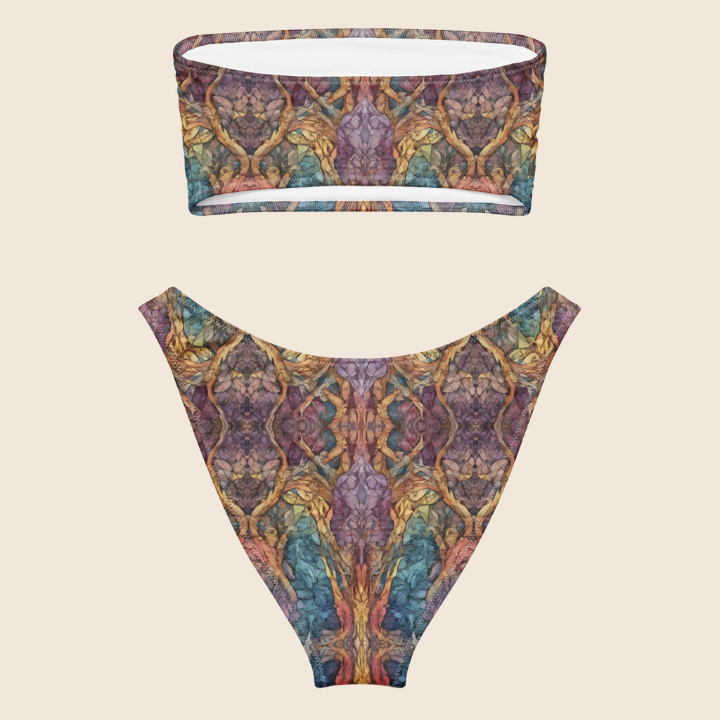 Psychedelic Print Recycled Bandeau Bikini