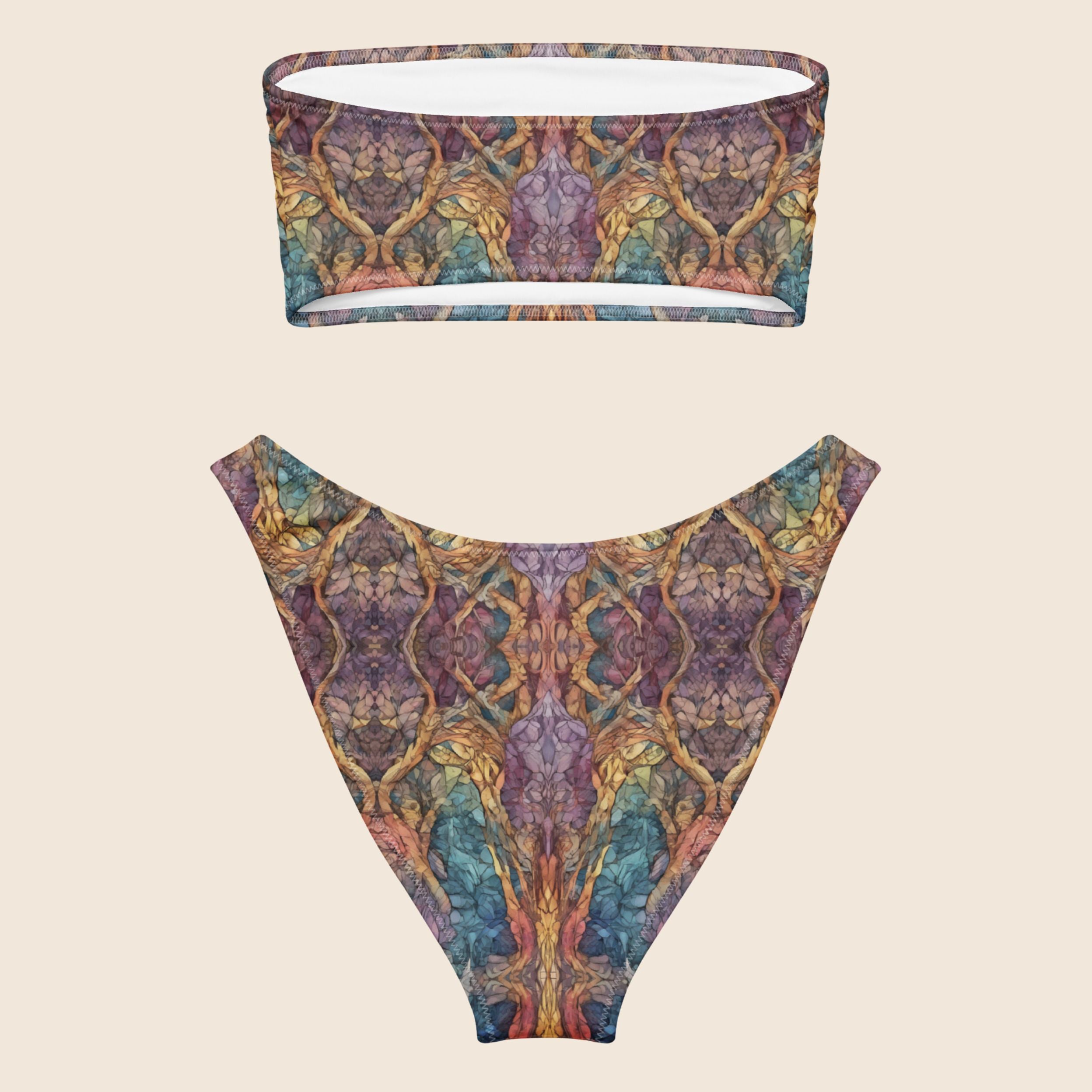 Psychedelic Print Recycled Bandeau Bikini