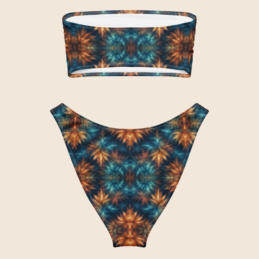 Flower Tie Dye Recycled Bandeau Bikini