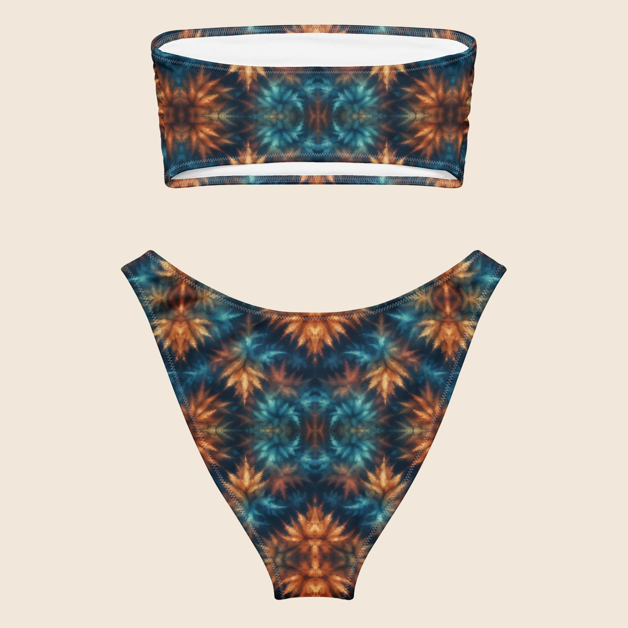 Flower Tie Dye Recycled Bandeau Bikini