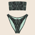 Lace-Like Print Recycled Bandeau Bikini