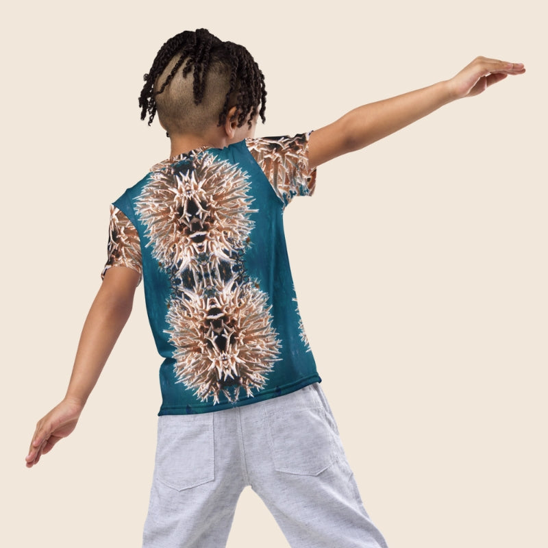 Coral Reef Print Kids T-Shirt | Ocean Design Crew Neck Tee