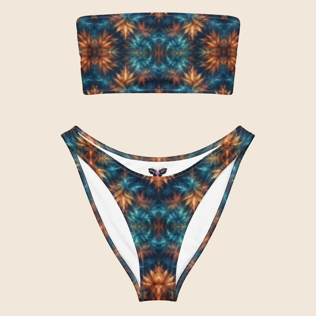 Flower Tie Dye Recycled Bandeau Bikini