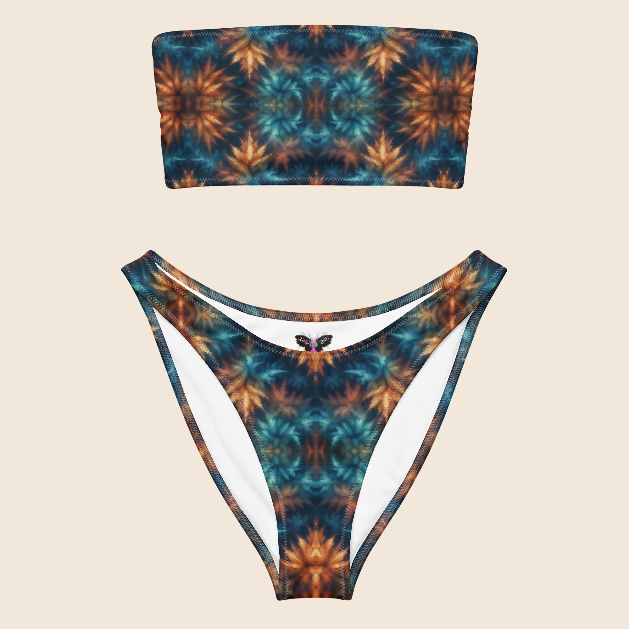 Flower Tie Dye Recycled Bandeau Bikini