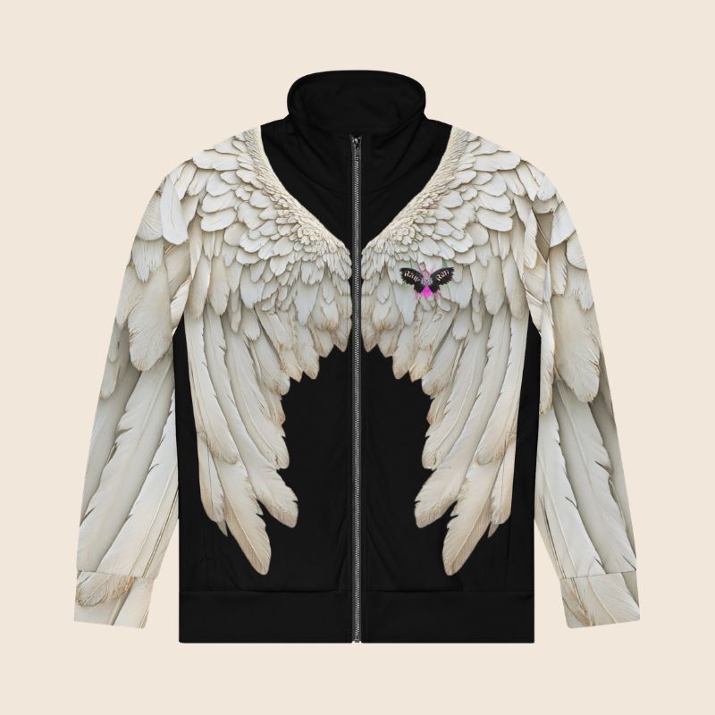 Wings Print Track Jacket — All-Over Print Recycled Unisex Zip-Up