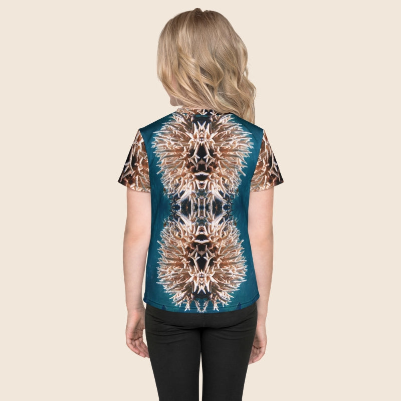Coral Reef Print Kids T-Shirt | Ocean Design Crew Neck Tee