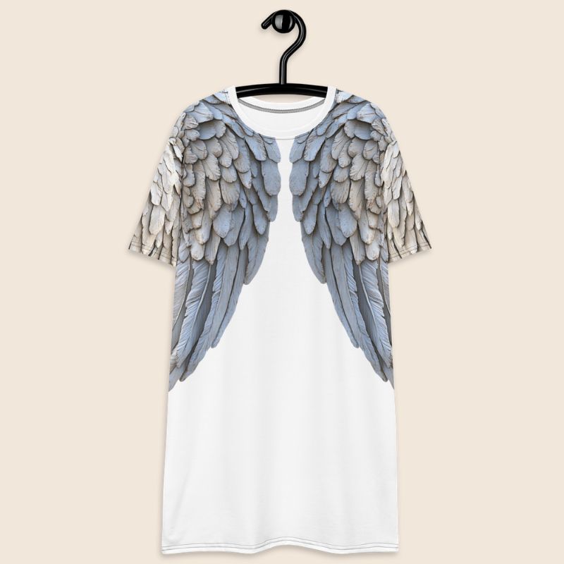 Oversized White T Shirt Dress | Graphic Wings