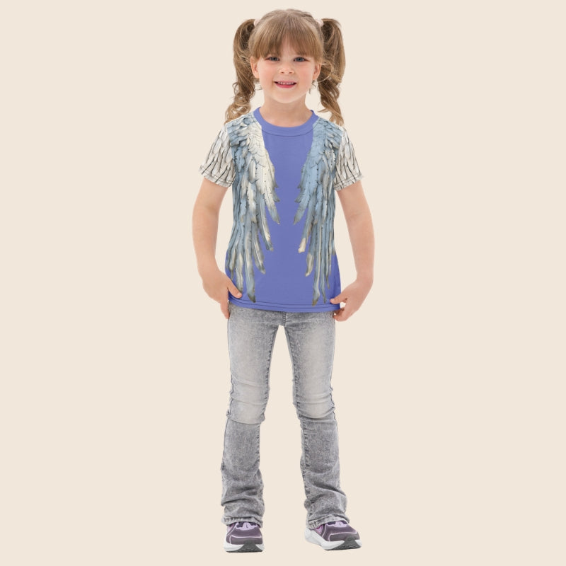Blue Wings All-Over Print Kids Cotton T-Shirt