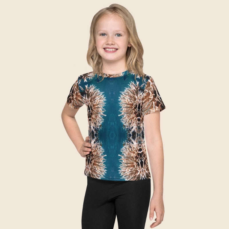 Coral Reef Print Kids T-Shirt | Ocean Design Crew Neck Tee