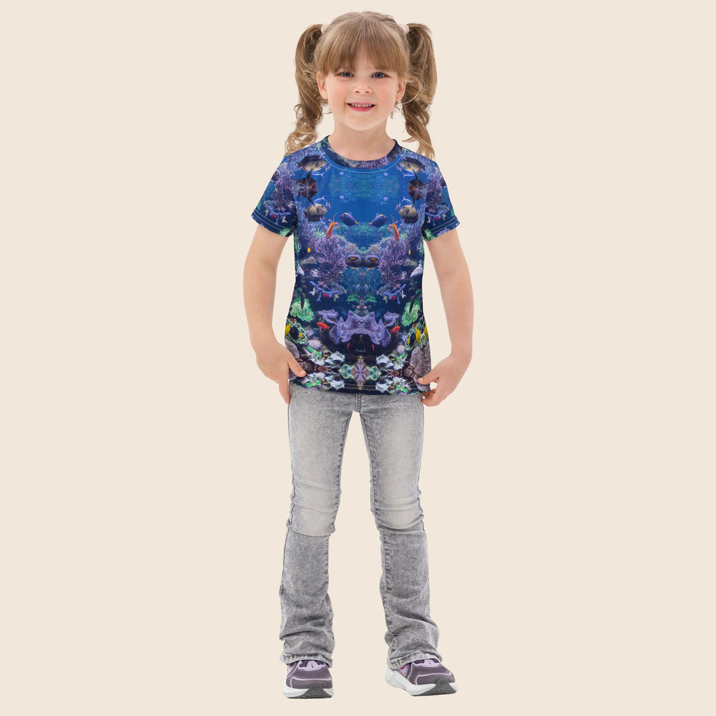 Sea & Fish Print Kids Cotton T-Shirt | All-Over Print