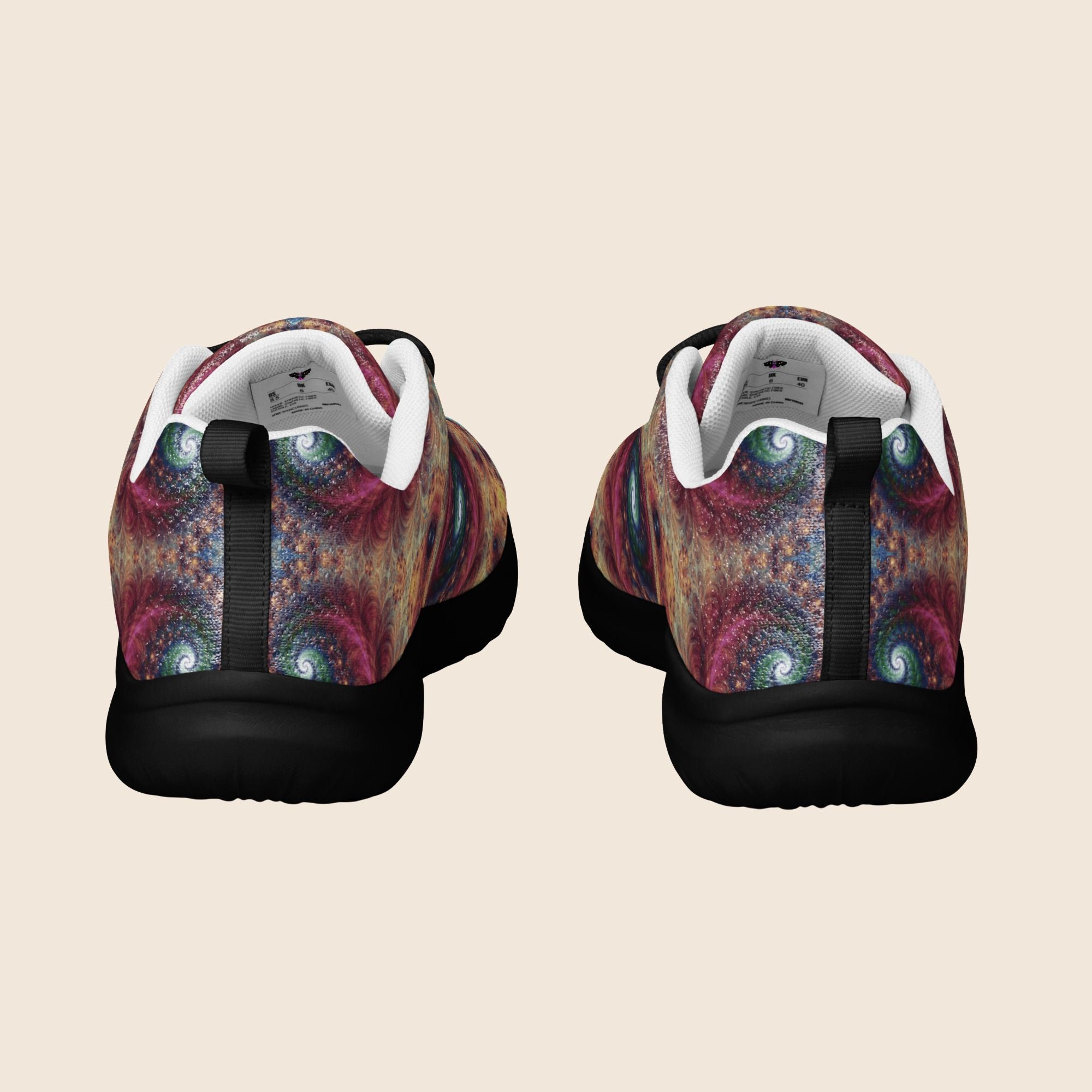 Women's Fractals Psychedelic Print Athletic Shoes