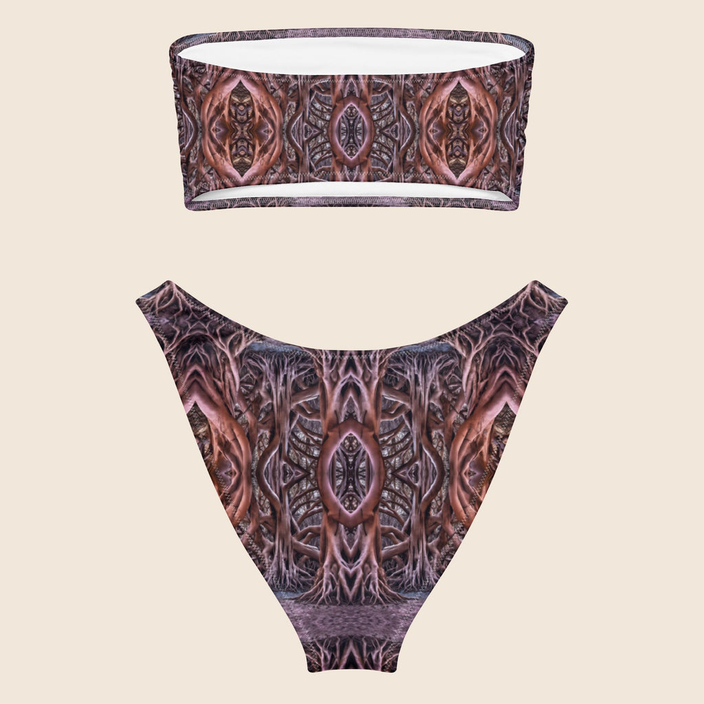 Banyan Tree Roots Print Recycled Bandeau Bikini