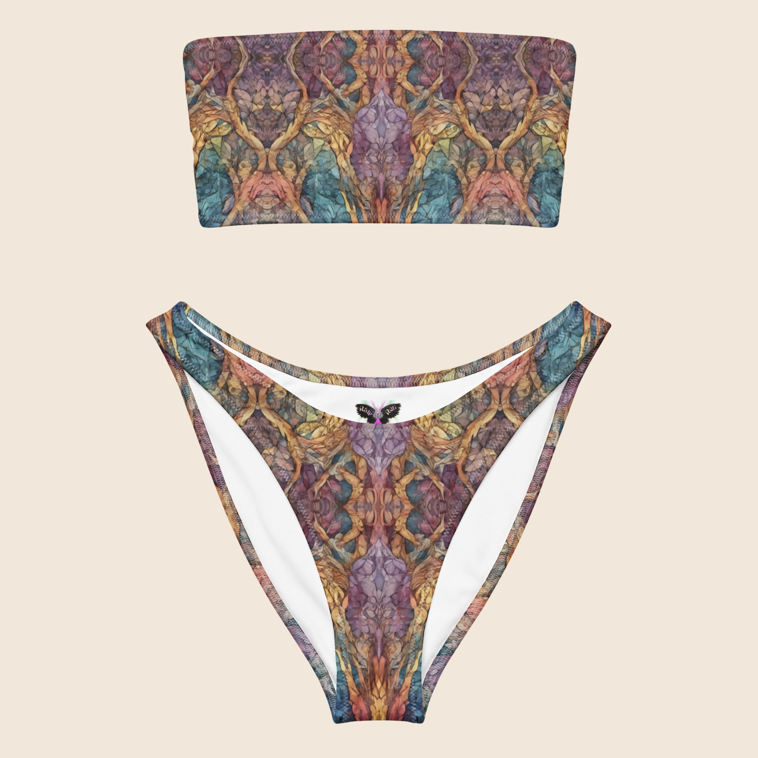 Psychedelic Print Recycled Bandeau Bikini