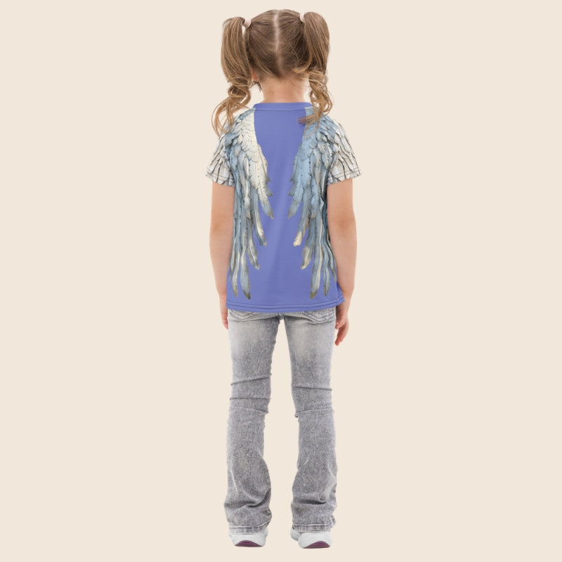 Blue Wings All-Over Print Kids Cotton T-Shirt