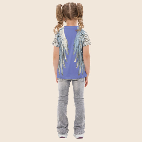 Blue Wings All-Over Print Kids Cotton T-Shirt