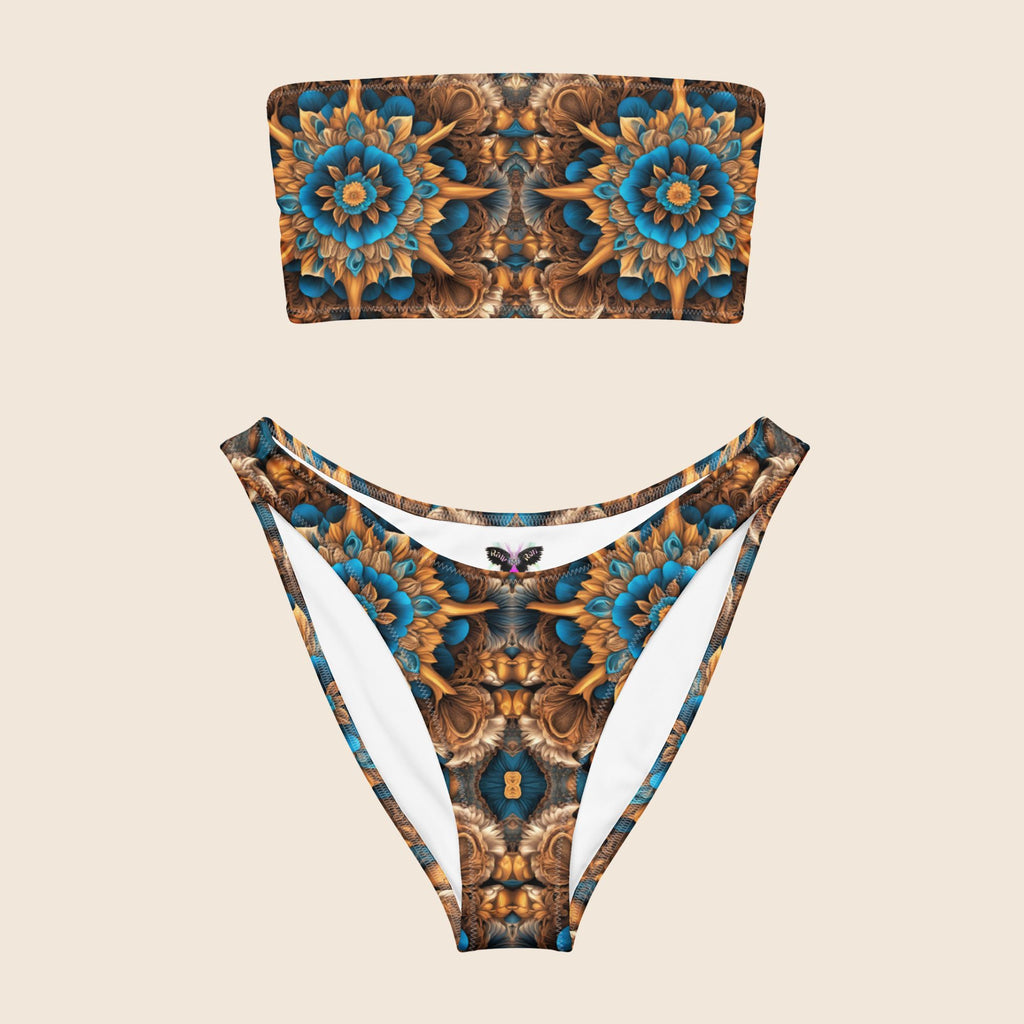Trippy Pattern Recycled Bandeau Bikini