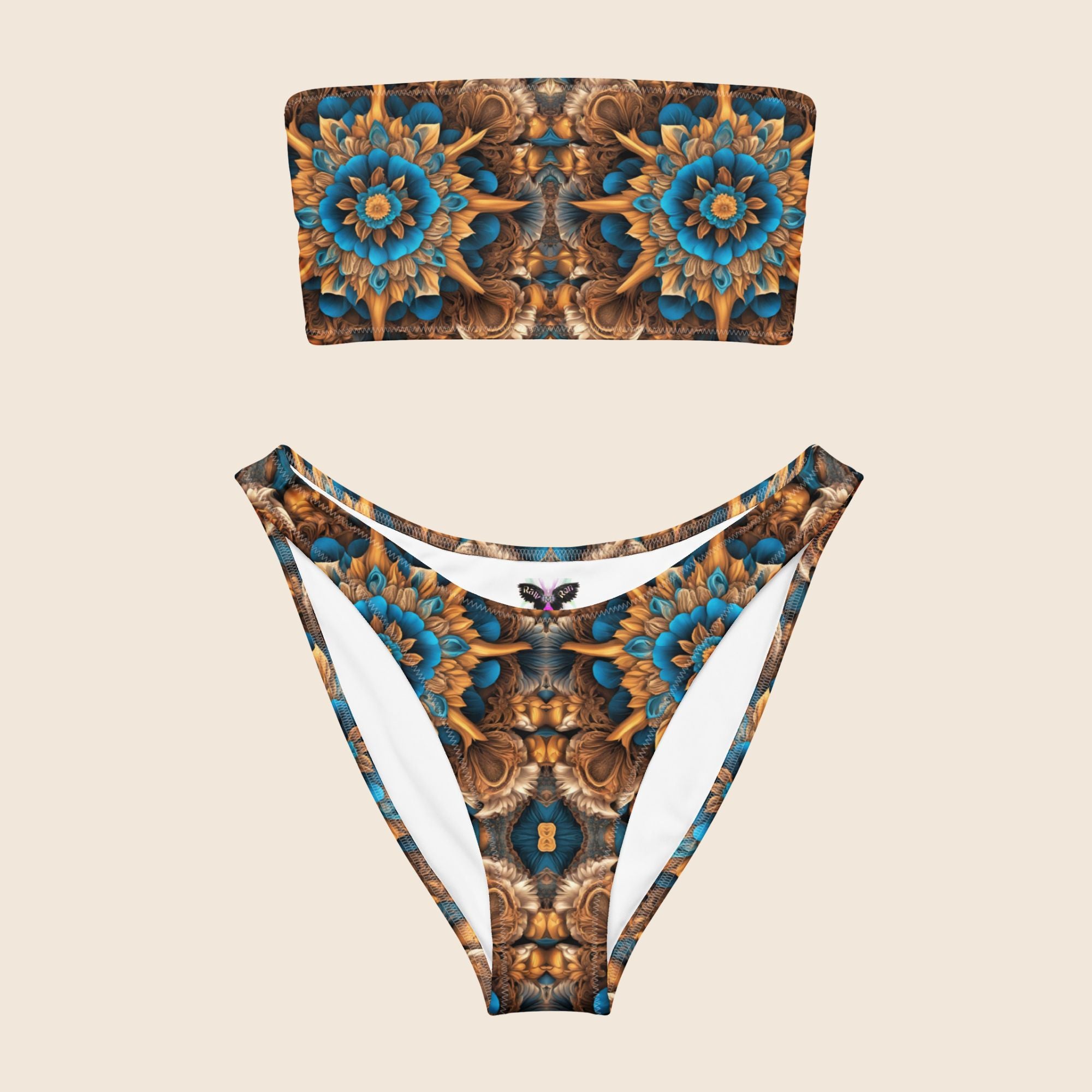 Trippy Pattern Recycled Bandeau Bikini
