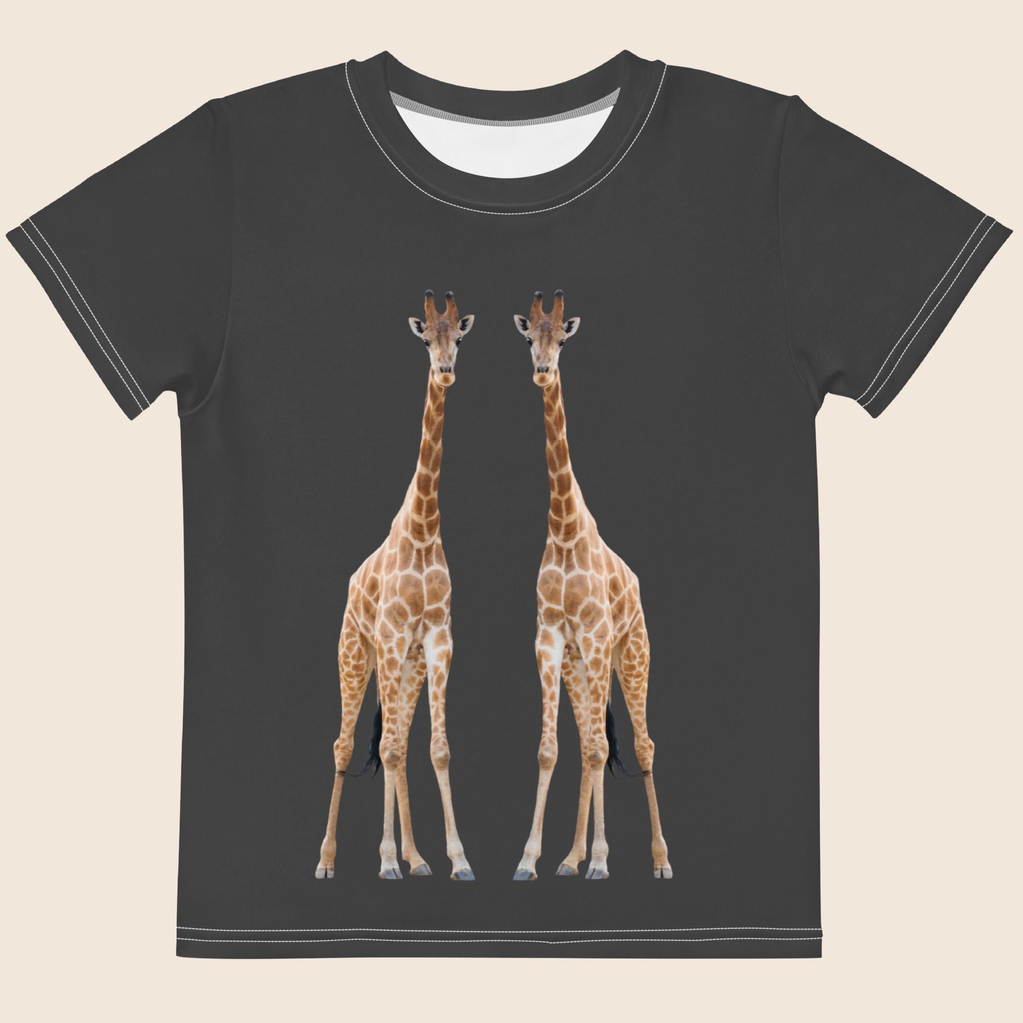 Giraffe Print Kids Cotton T-Shirt | All-Over Print