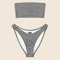Eye-Catching Black and White Recycled Bandeau Bikini