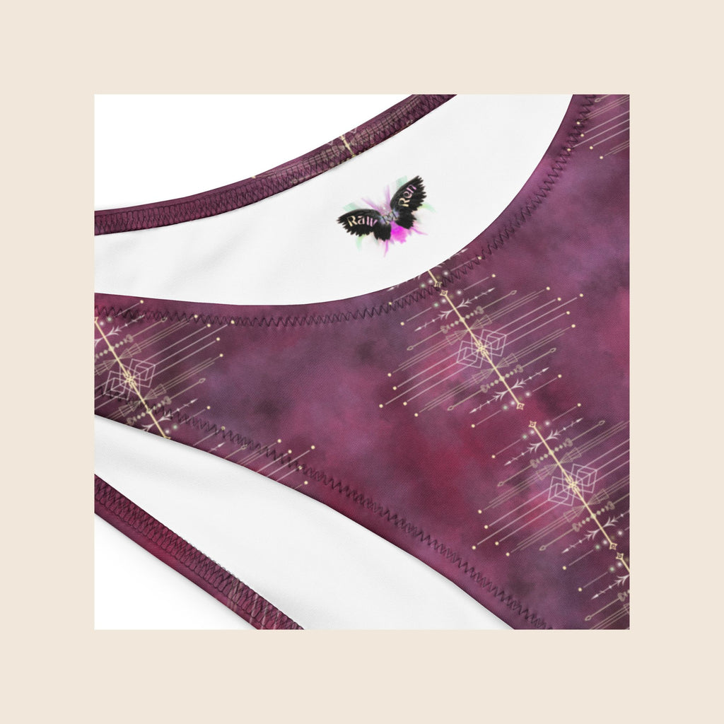 Tie Dye Purple Tribal Recycled Bandeau Bikini