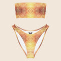 Leaves Print Recycled Bandeau Bikini