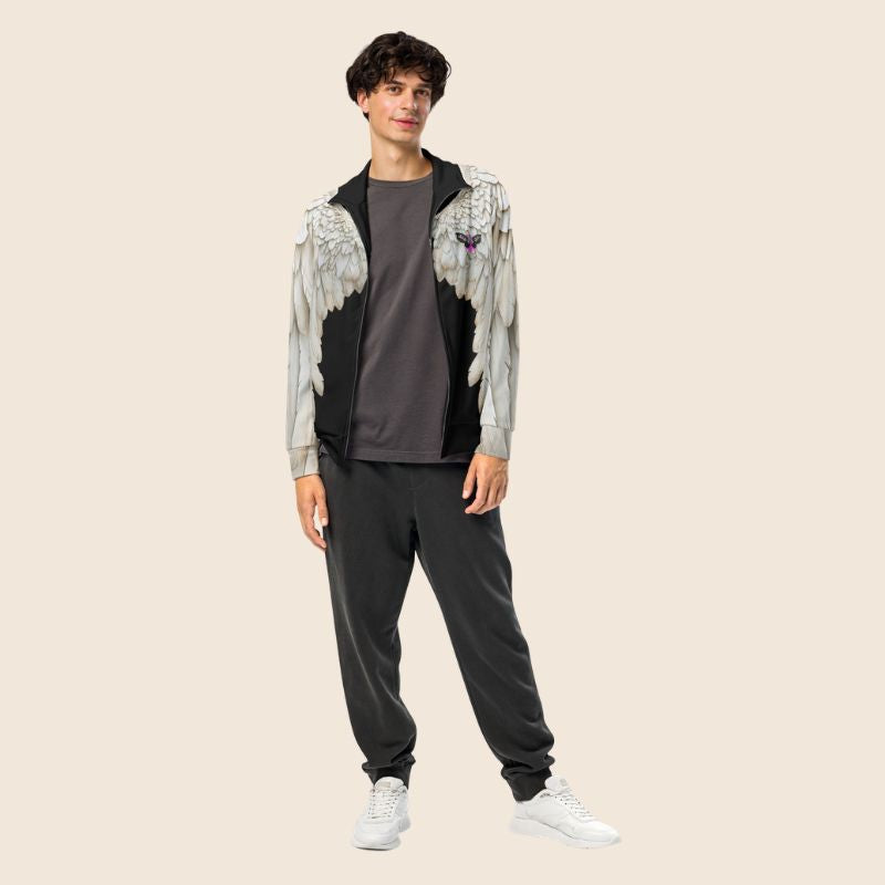 Wings Print Track Jacket — All-Over Print Recycled Unisex Zip-Up