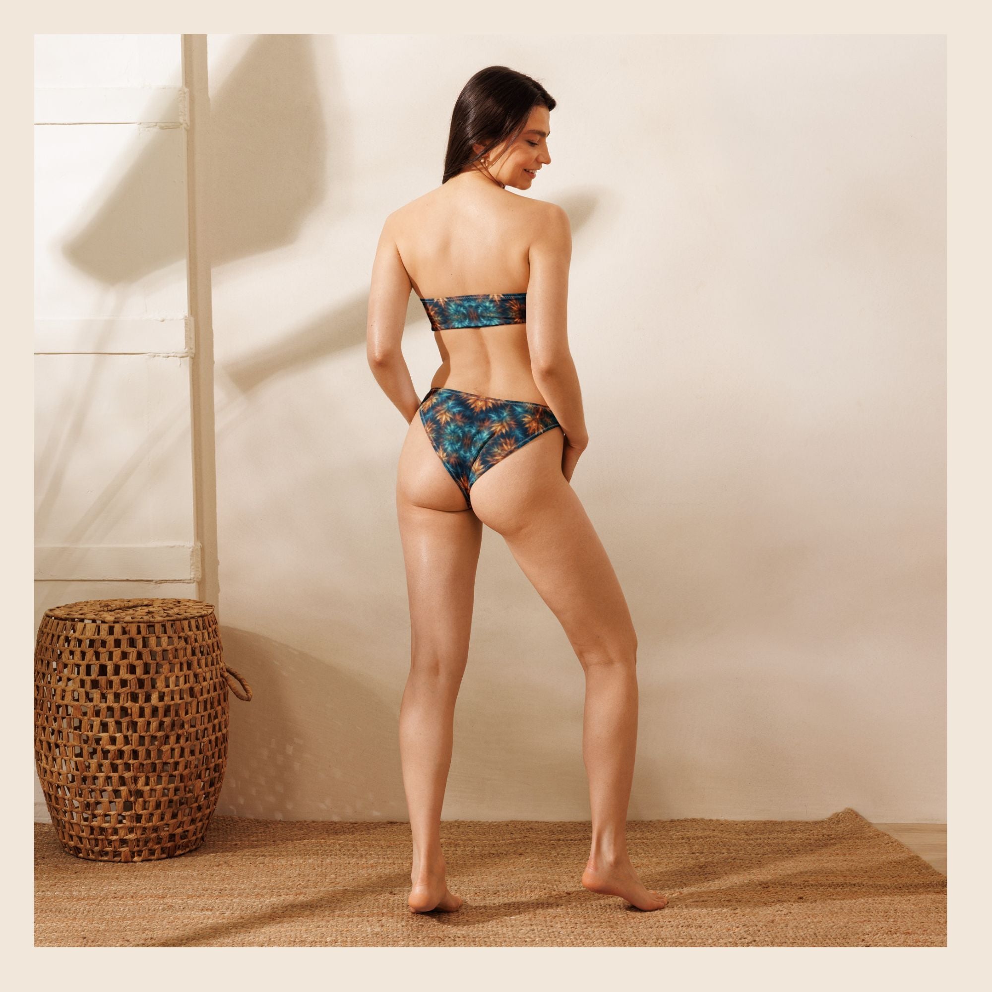 Flower Tie Dye Recycled Bandeau Bikini
