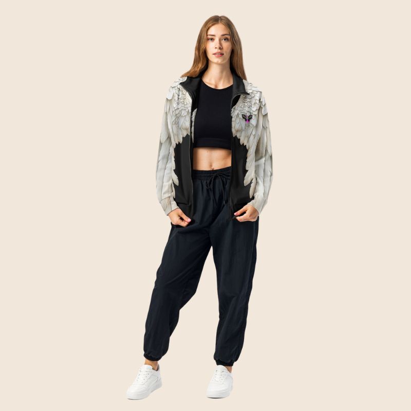 Wings Print Track Jacket — All-Over Print Recycled Unisex Zip-Up