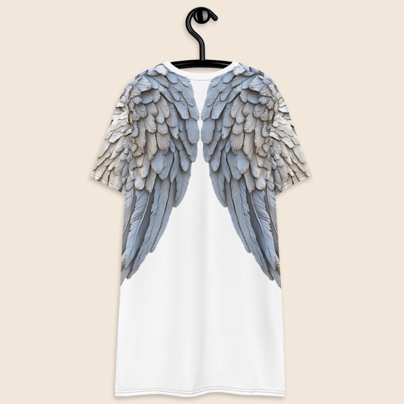 Oversized White T Shirt Dress | Graphic Wings