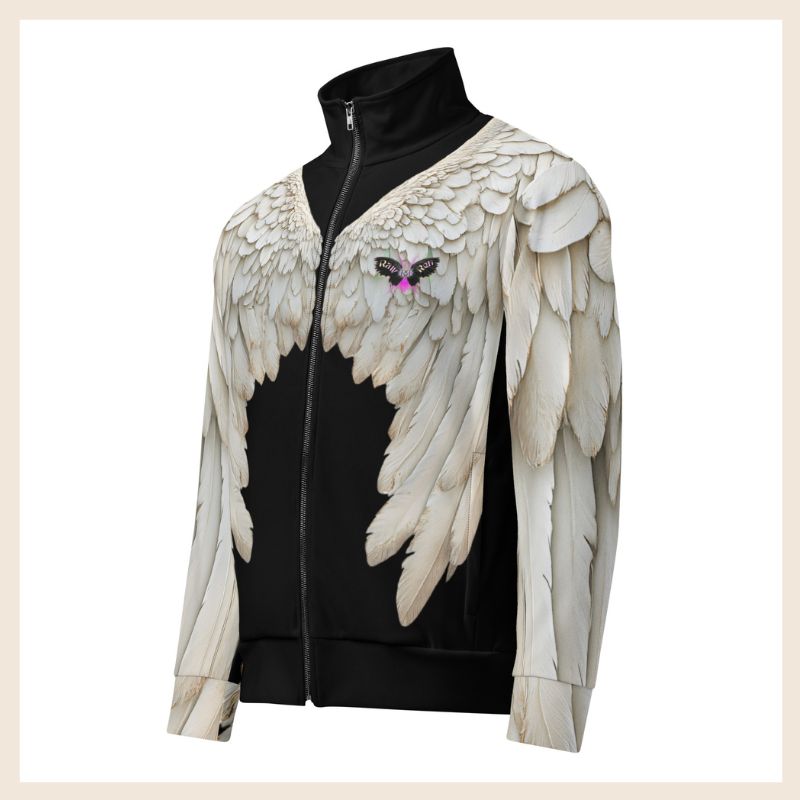 Wings Print Track Jacket — All-Over Print Recycled Unisex Zip-Up