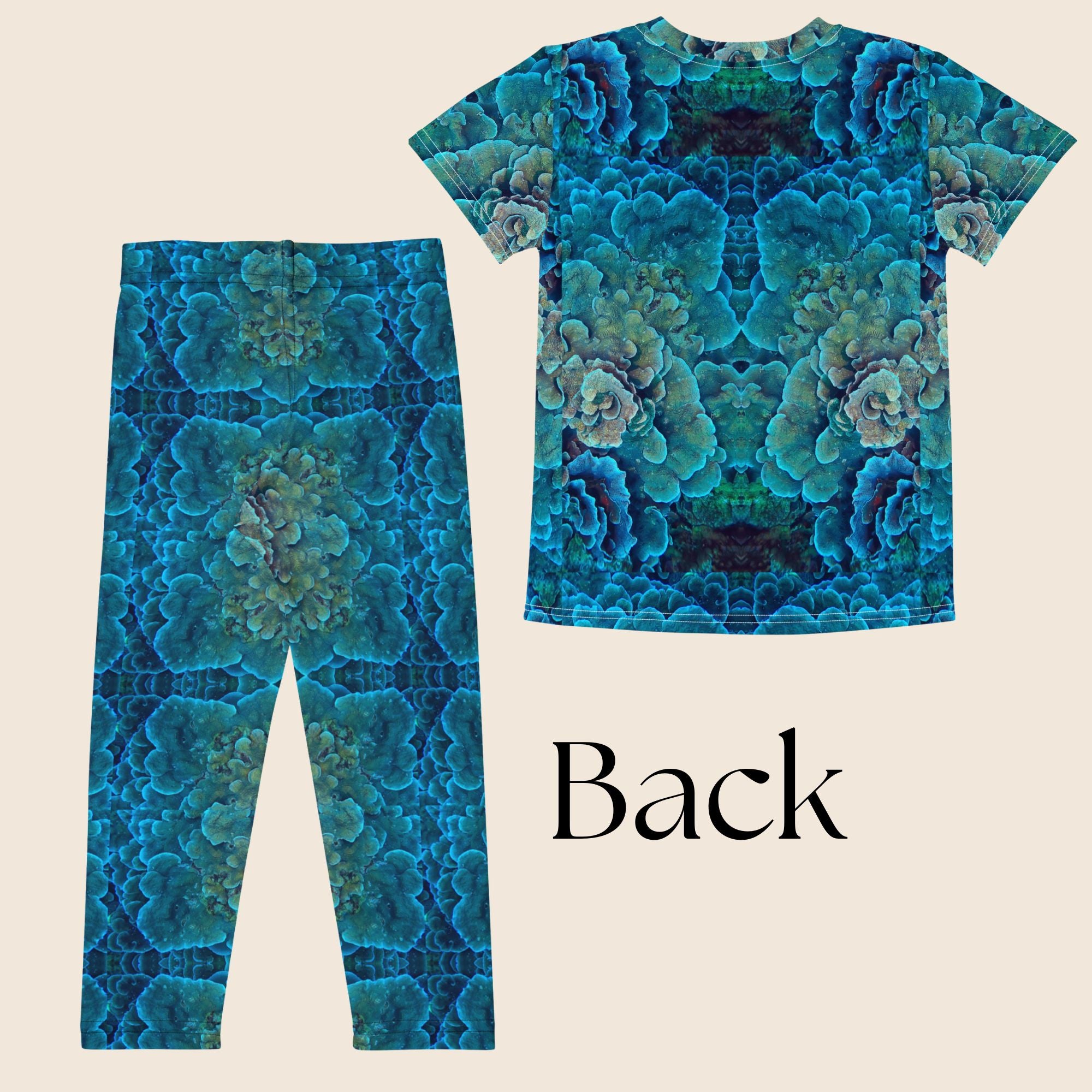 Coral Reef Print Kids Matching Set | Leggings + T-Shirt | All-Over Print