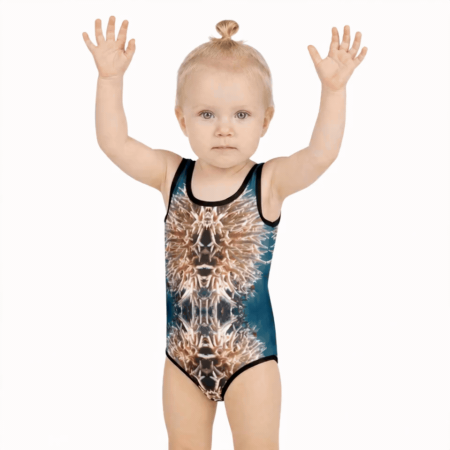 Coral All-Over Print Kids Swimsuit | One-Piece