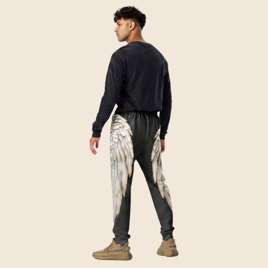 Black Wings Print Men's Joggers