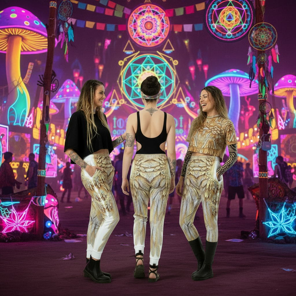 Wings Print Women's Joggers — All-Over Print Recycled Festival & Lounge Pants