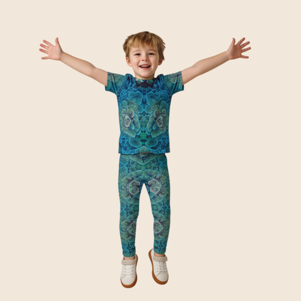 Coral Reef Print Kids Matching Set | Leggings + T-Shirt | All-Over Print