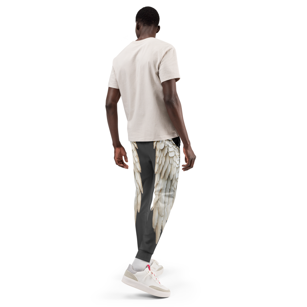 Black Wings Print Men's Joggers