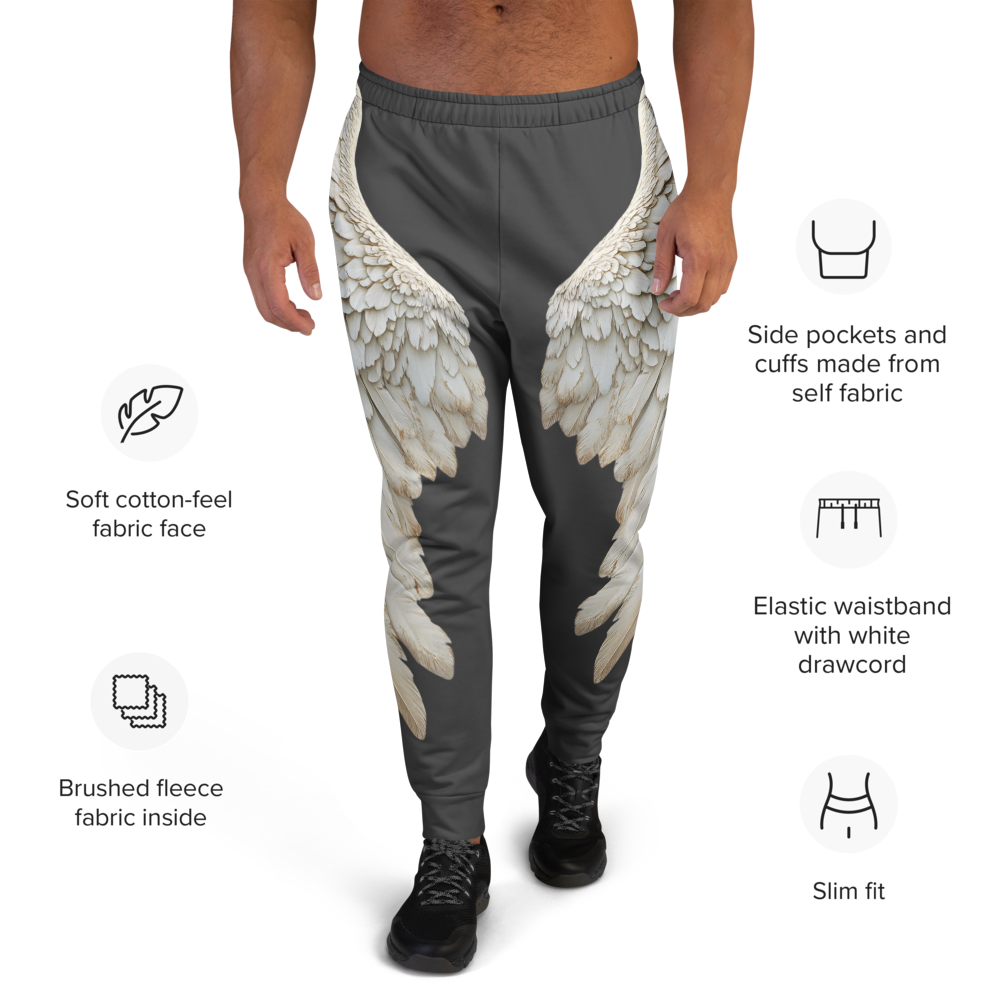 Black Wings Print Men's Joggers