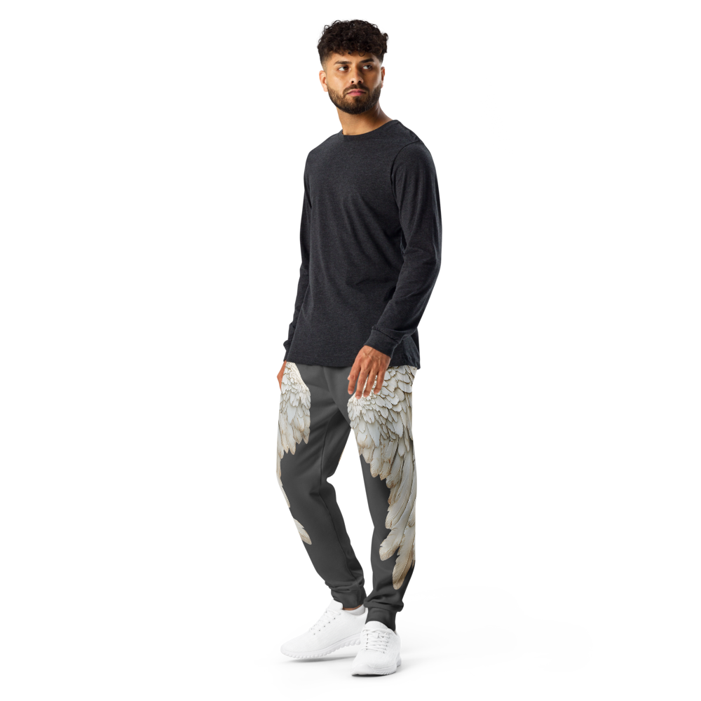 Black Wings Print Men's Joggers