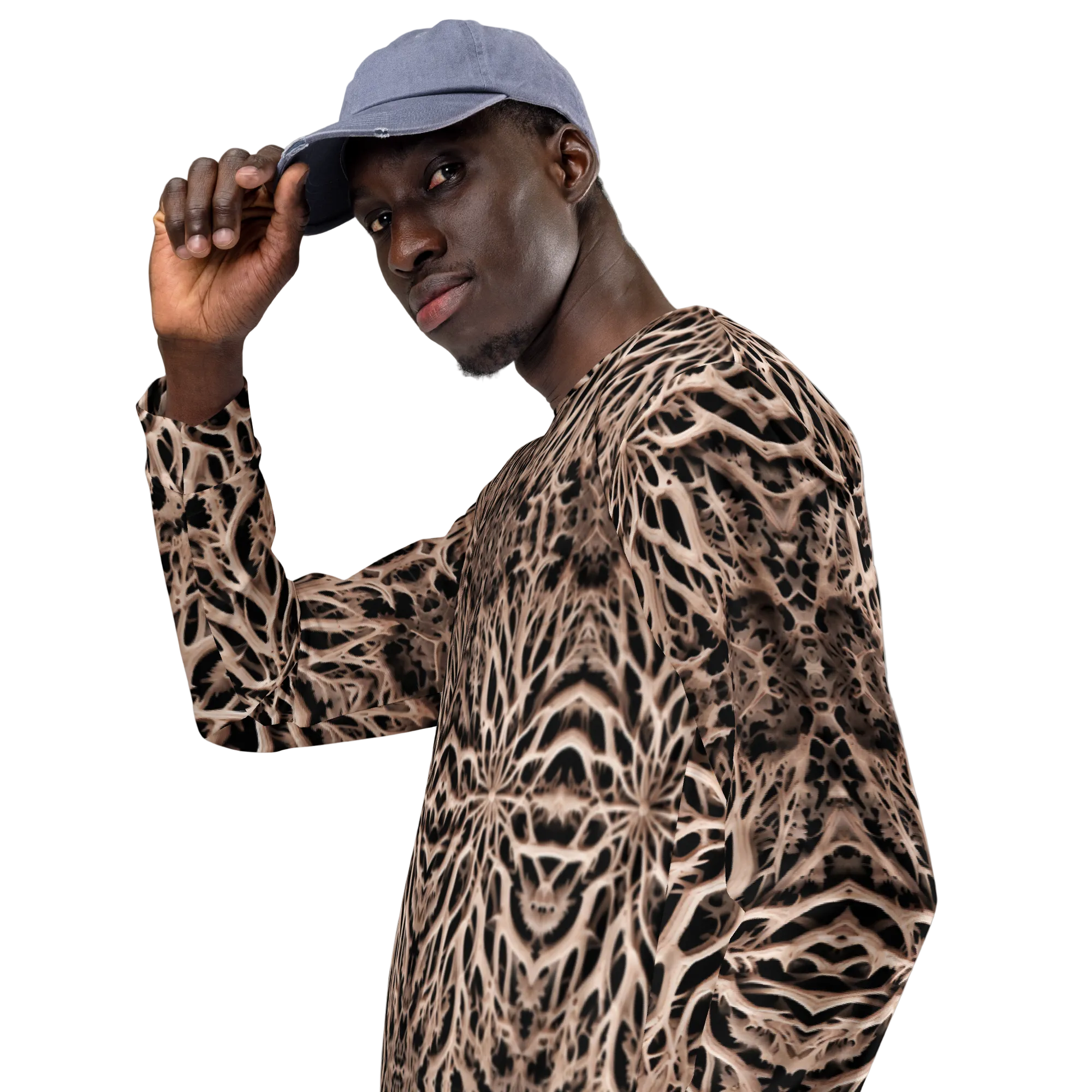 Brown Bones All-Over Print Unisex Sweatshirt — Eco-Friendly Festival & Streetwear