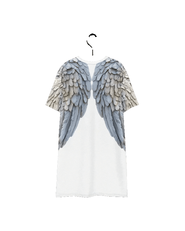 Oversized White T Shirt Dress | Graphic Wings