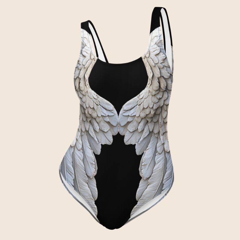 Wings All-Over Print Women's One-Piece Swimsuit | Black
