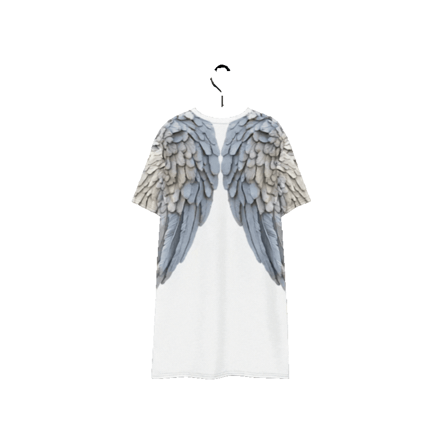 Oversized White T Shirt Dress | Graphic Wings