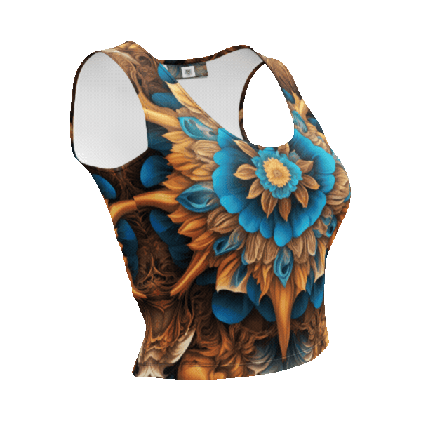 Floral Abstract Top Psychedelic Design Lightweight Fabric