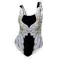 Wings All-Over Print Women's One-Piece Swimsuit | Black