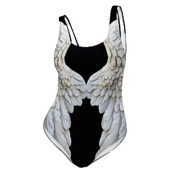 Wings All-Over Print Women's One-Piece Swimsuit | Black