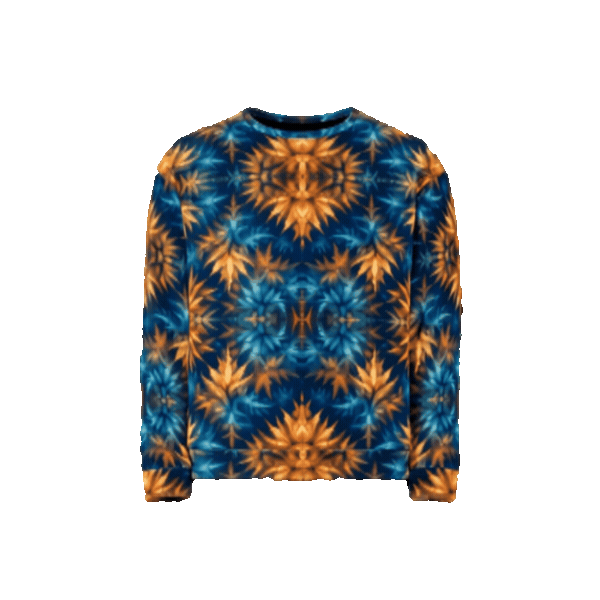 Blue & Orange Tie-Dye All-Over Print Unisex Sweatshirt — Eco-Friendly Festival & Streetwear