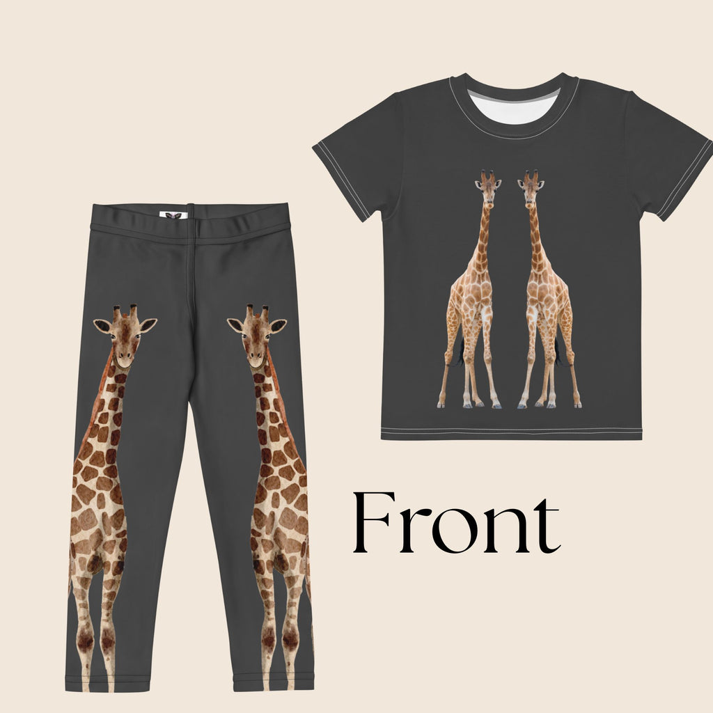 Giraffe Print Kids Matching Set | Leggings & Top