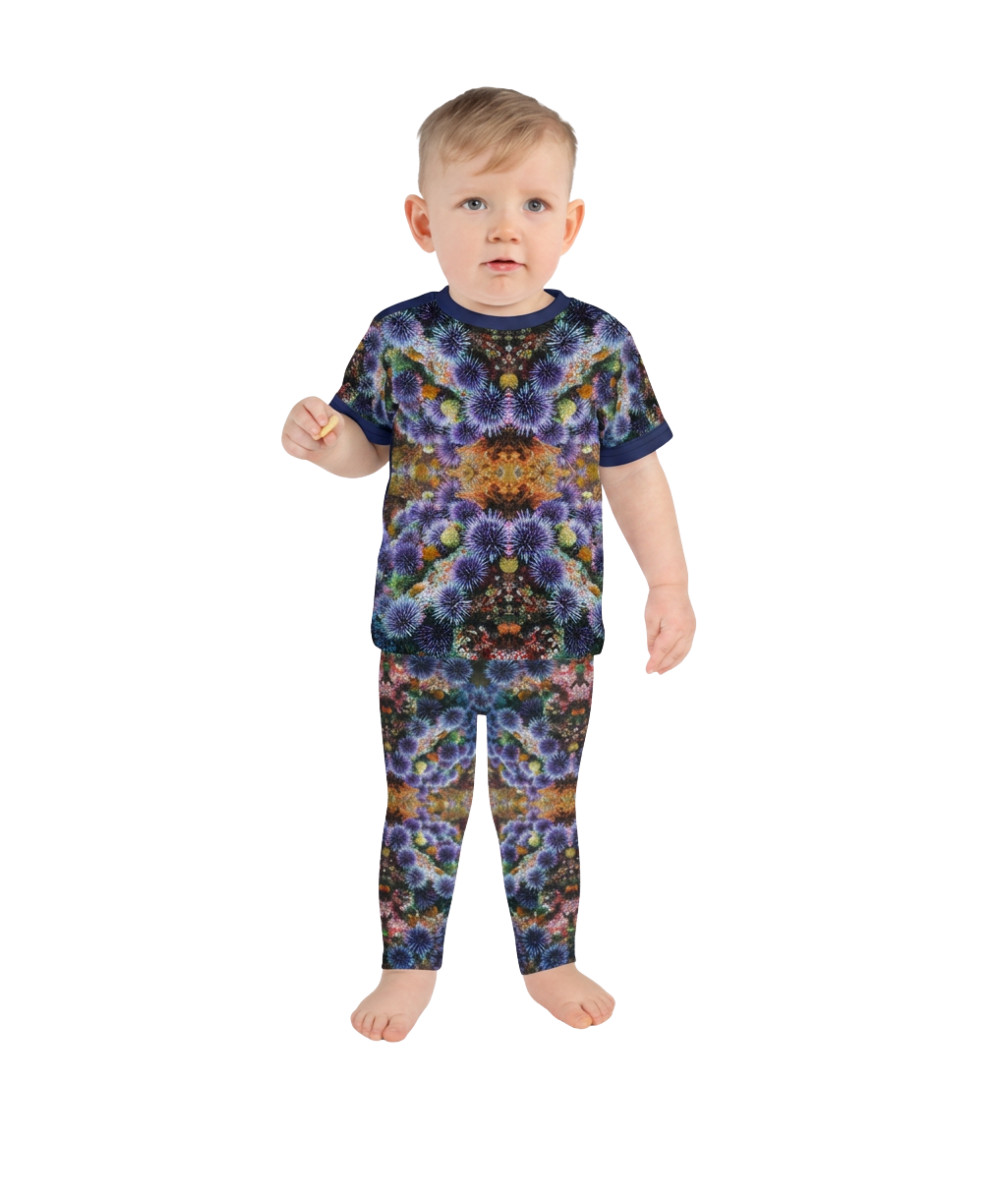 Sea Urchin Print Kids T-Shirt | Soft Jersey Crew Neck Tee