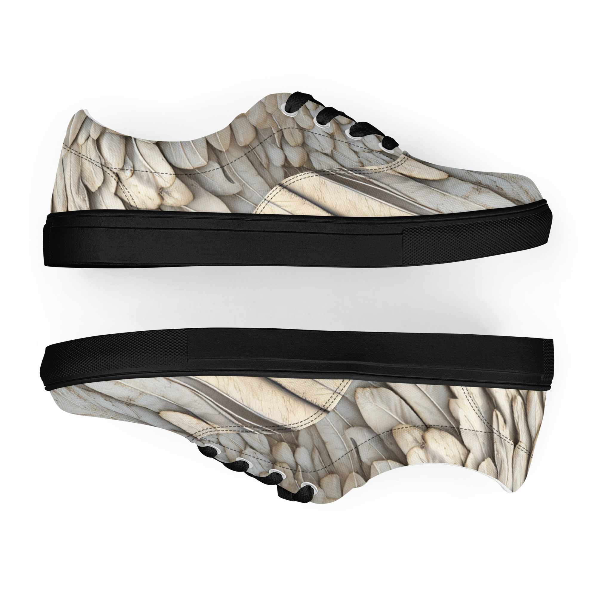 Wing Print Lace-Up Canvas Shoes