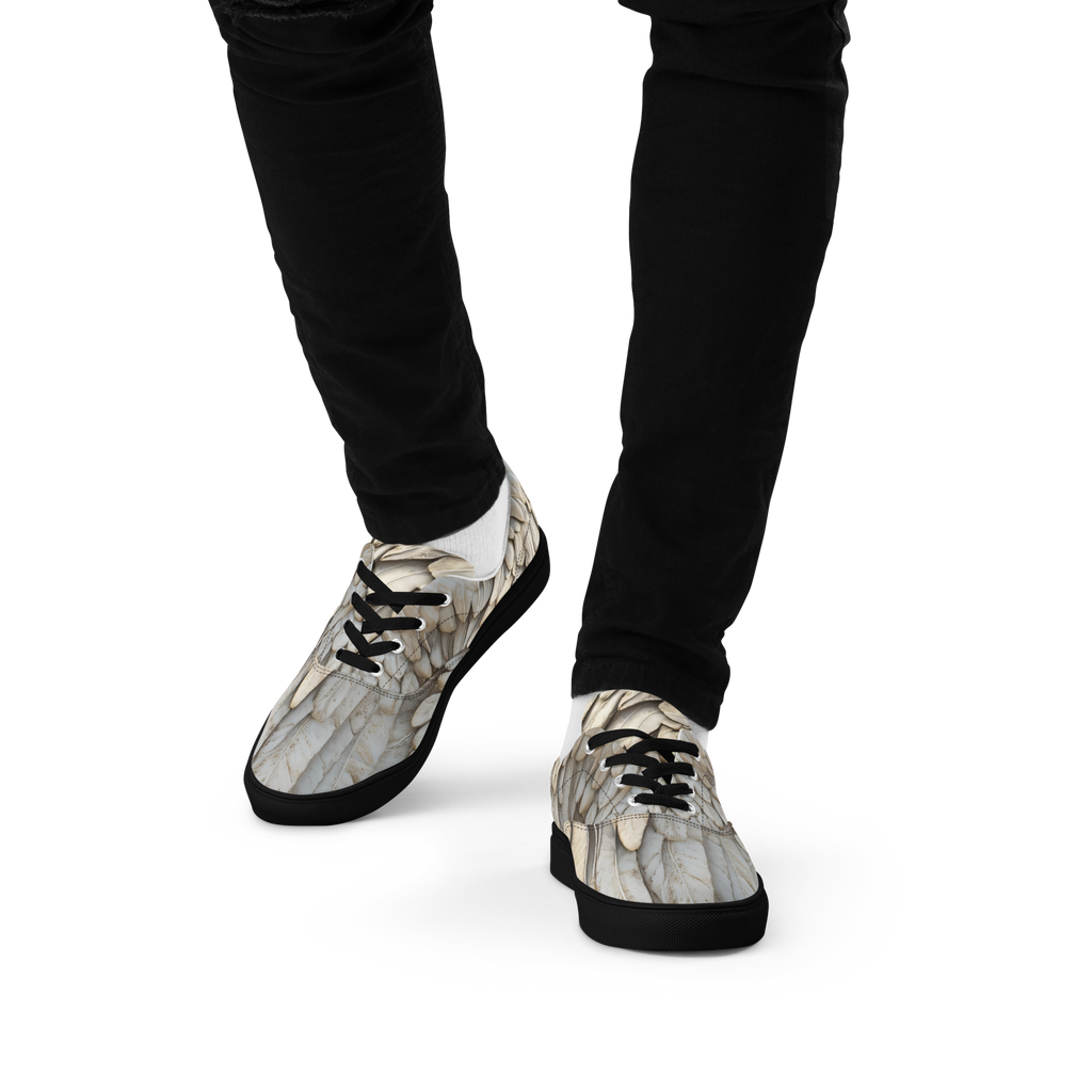 Wing Print Lace-Up Canvas Shoes